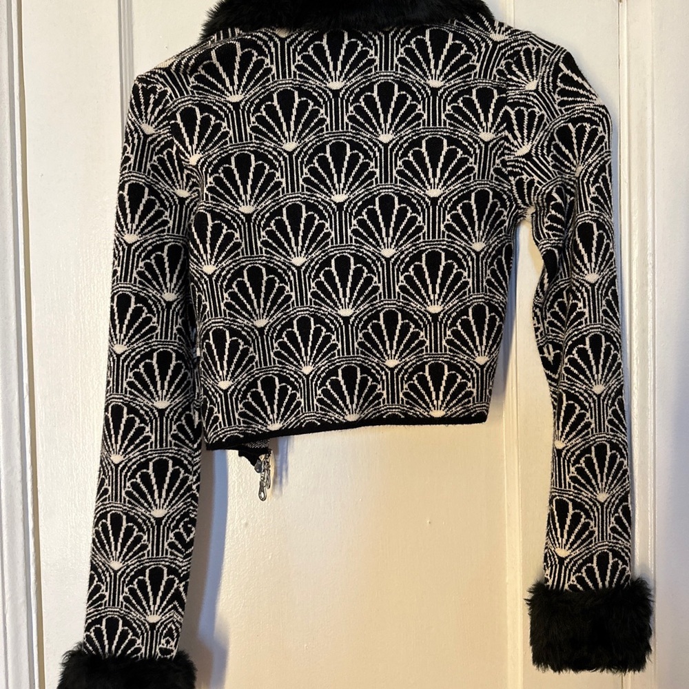 Black and White Urban Outfitters Sweater Crop Top